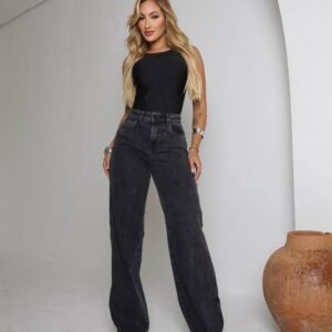 JEANS BRILLOS GRAFITO